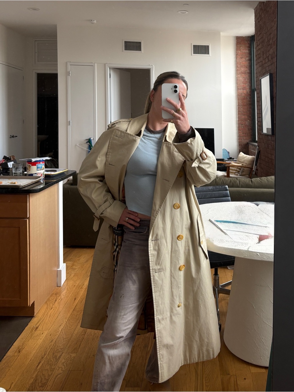 Vintage Burberrys Single-Breasted Car Coat.
